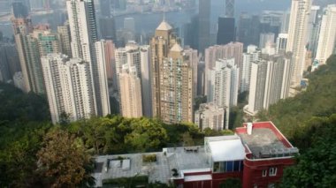 Hong Kong cityscape manzarası görünümünden Victoria Peak