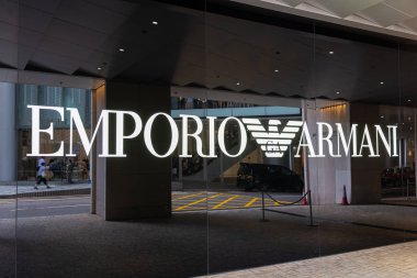 Emporio Armani marka logosu Tsim Sha Tsui Hong Kong görüldü