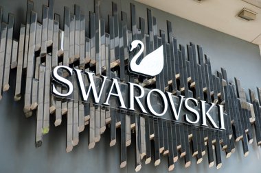 Swarovski marka logosu Tsim Sha Tsui Hong Kong'da görüldü