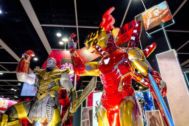 Hong Kong - 30 Temmuz 2019: Avengers ironman karakter modeli, Hong Kong'daki 21..