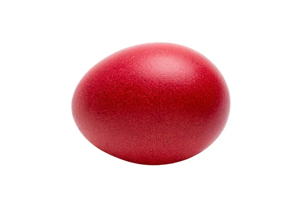 Oeuf de Pâques rouge isolé fond blanc — Photo