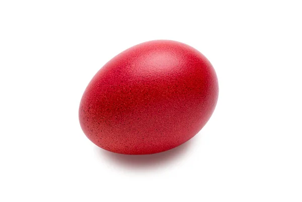 Красное пасхальное яйцо изолированный белый фон — стоковое фото