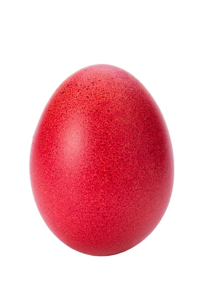 Oeuf de Pâques rouge isolé fond blanc — Photo