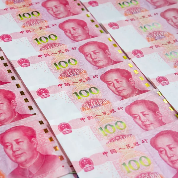 100 Chinese Renminbi Banknotes Background Stock Image