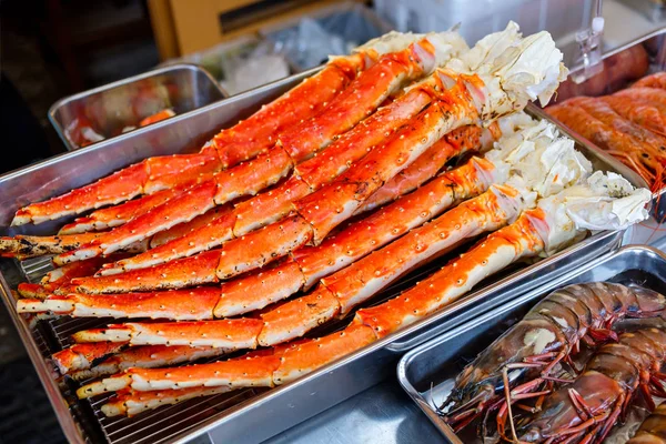 Close up Alaska King Crab legs in the Tsukiji Market Tokyo