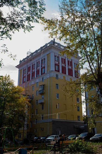 Arquitectura Urbana Composición Ciudad Fragmento Edificios — Foto de Stock