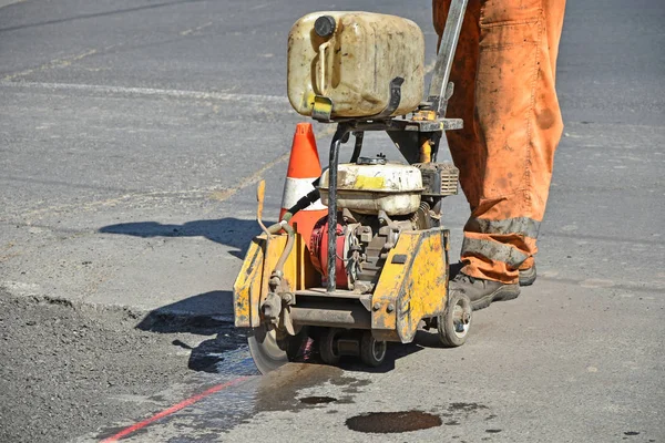 Road Construction Saw Machinery — Stock Photo, Image