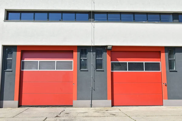 Garage Doors Fire Station Building — Stock Photo, Image
