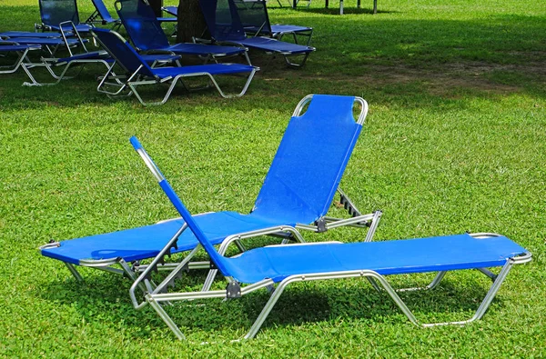 Deck chairs outdoor in summer time