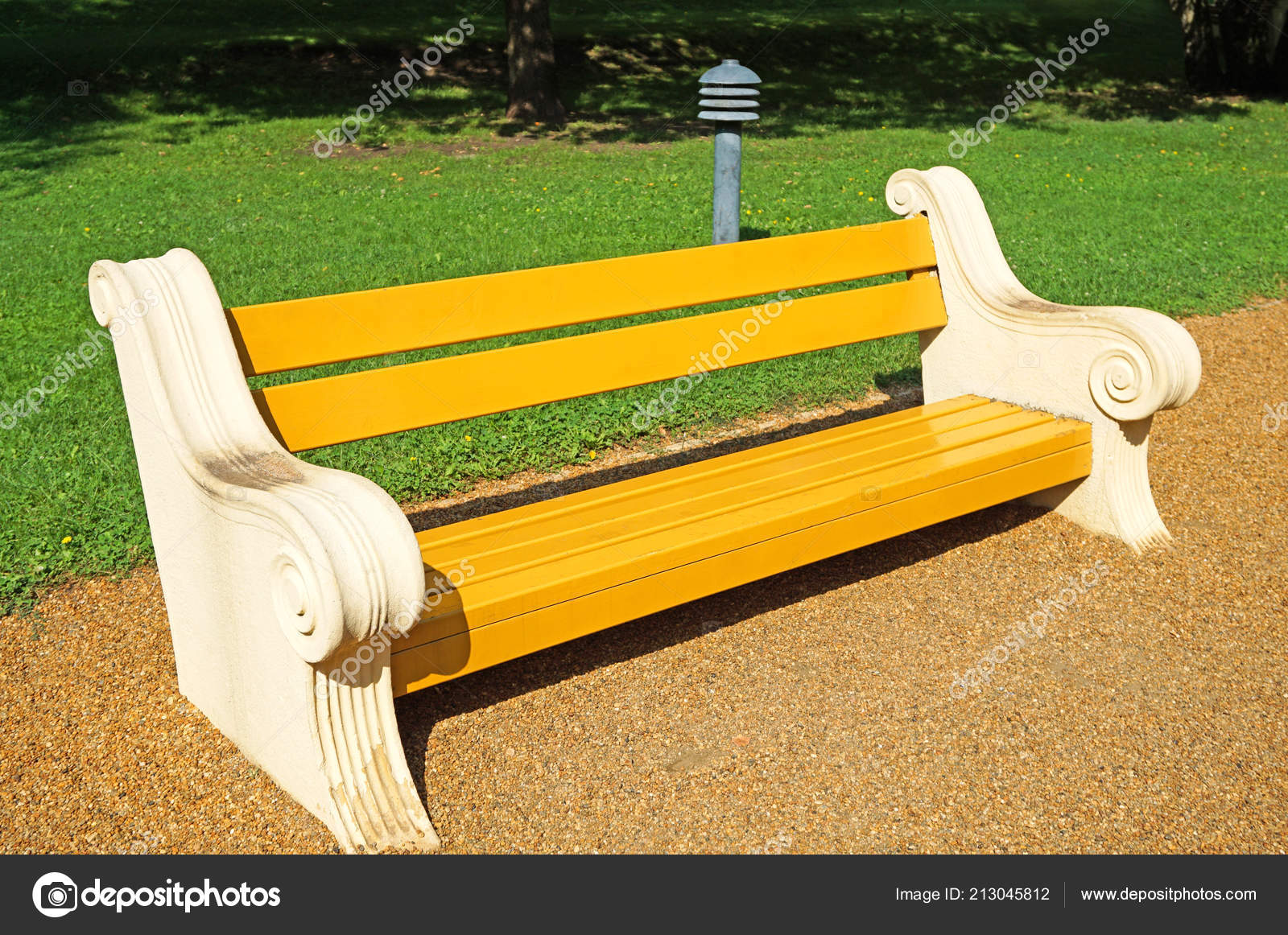 Stone And Wood Bench Plans Bench Park Made Stone Wood Stock