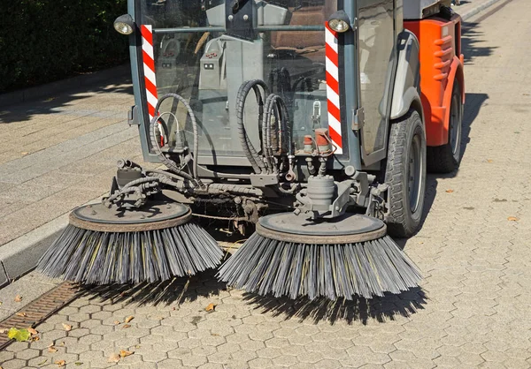 Bezem Voor Het Straat Schoner Voertuig — Stockfoto