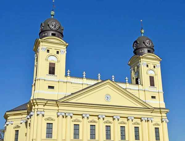 Věže Velké Církve Debrecen Maďarsko — Stock fotografie