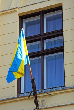 Pencere bayrak, debrecen, Macaristan ile Belediye binasının