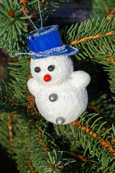 Snowman Decoration Christmas Tree — ストック写真