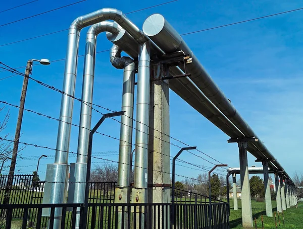 Steel pipeline of the power station — Stock Photo, Image