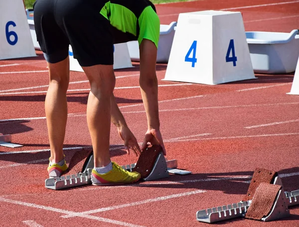 Linha de partida da pista de corrida — Fotografia de Stock