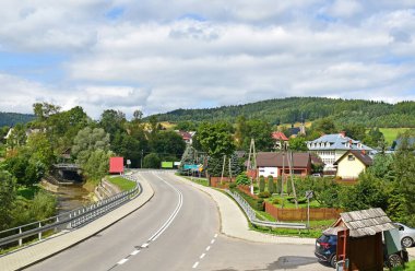 Polonya 'daki Krynica Zdroj Bartfa manzarası