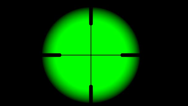 Mira Óptica Seguimiento Del Rifle Está Aislada Sobre Fondo Verde — Vídeo de stock