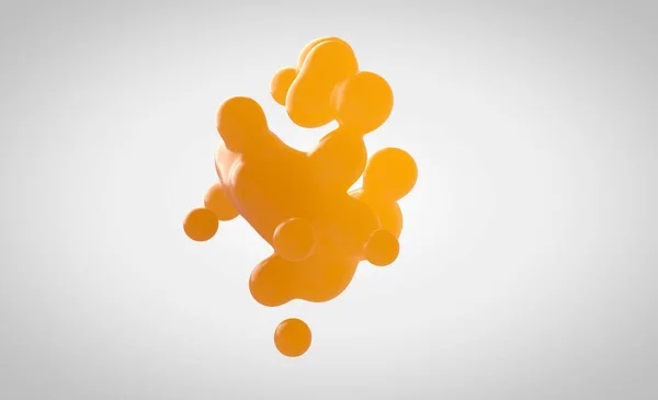 Pomerančový Škrábavý Metabolismus Malé Kapky Jsou Odděleny Tekuté Koule Spojeny — Stock fotografie