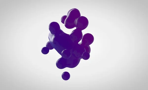 Фиолетовый Пластиковый Металл Небольшие Капли Отделяются Жидкой Сферы Соединяются Вместе — стоковое фото