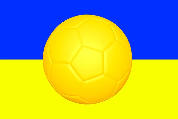 Golden Soccer Ball Background National Flag Ukraine Illustration Concept — Stock Photo, Image