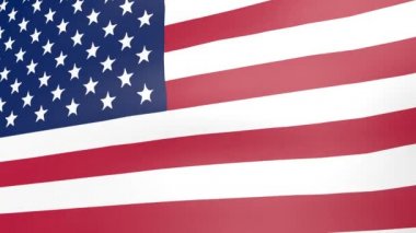 Amerika Birleşik Devletleri bayrağını sallayarak 3D animasyonu canlandırıyor. Amerika 'nın Bağımsızlık Günü 4 Temmuz.
