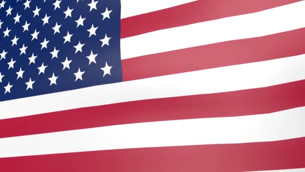 Waving National Flag United States America Close Rendering Animation Independence — Stock Video