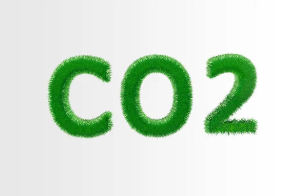 Трехмерные Буквы Co2 Белом Фоне Экологическая Концепция Renfer — стоковое фото