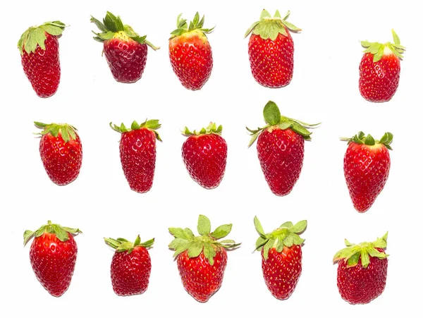 Erdbeere Isoliert Auf Weißer Draufsicht — Stockfoto