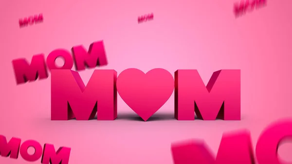 Mom Word Render Isolated White Mothers Day — Stock Photo, Image