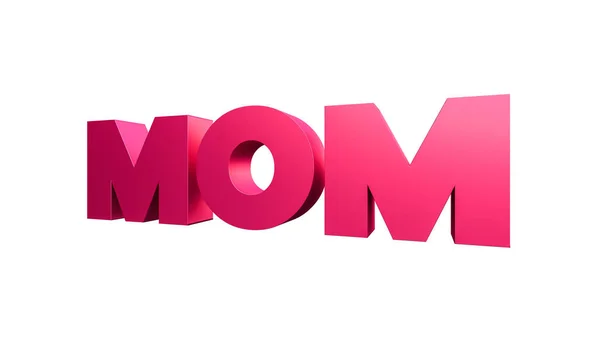 Mom Word Render Isolated White Mothers Day — Stock Photo, Image