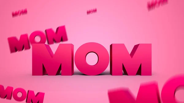 Mom Word Rendern Isoliert Auf Weiß Muttertag — Stockfoto