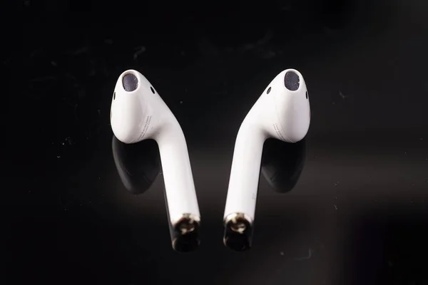 Fone Ouvido Sem Fio Airpods Apple Com Caixa Carregamento — Fotografia de Stock