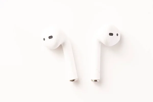 Fone Ouvido Sem Fio Airpods Apple Com Caixa Carregamento — Fotografia de Stock