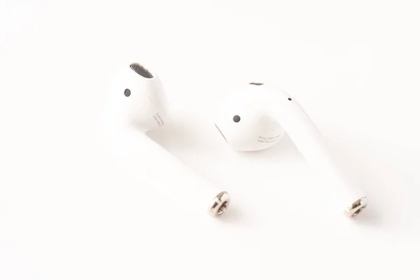 Fone Ouvido Sem Fio Airpods Apple Com Caixa Carregamento — Fotografia de Stock