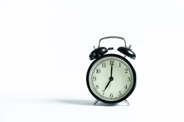 Black Alarm Clock Isolated White Background — Stock Photo, Image