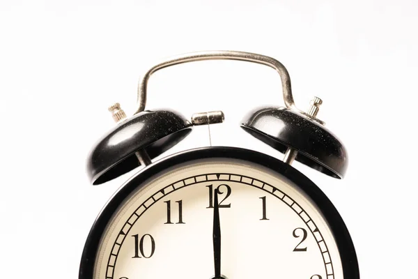 Black Alarm Clock Isolated White Background — Stock Photo, Image
