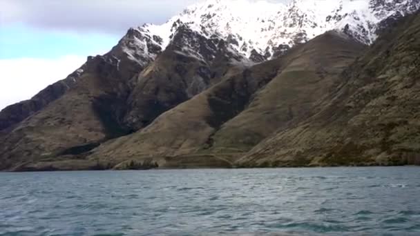Scenic View Lake Wakatipu Queenstown New Zealand — Stock Video