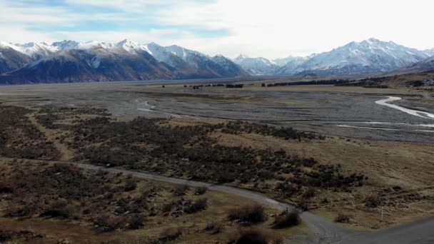 Scenic Aerial View Mount Somers New Zealand — Stock Video