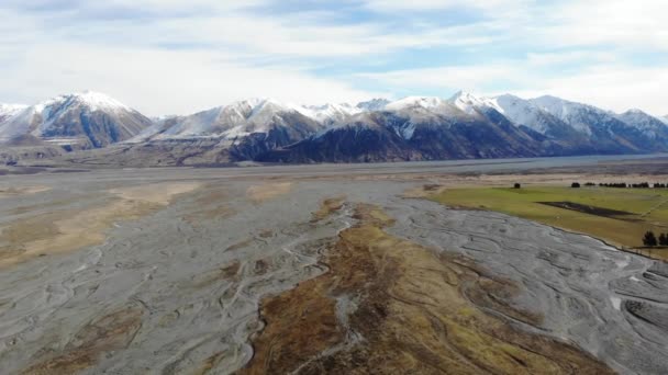 Vista Aerea Panoramica Del Monte Somers Nuova Zelanda — Video Stock