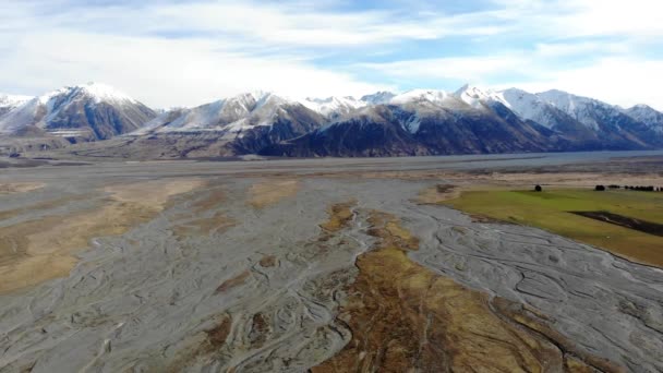 Vista Aerea Panoramica Del Monte Somers Nuova Zelanda — Video Stock