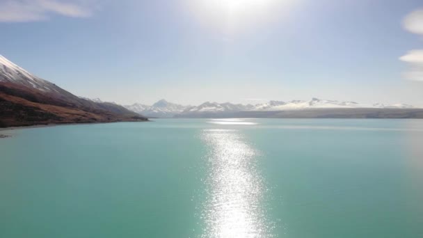 Сценічний Вигляд Озера Пукакі Південний Острів Нова Зеландія — стокове відео