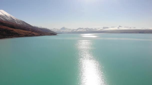 Pukaki Gölü Manzaralı Güney Adası Yeni Zelanda — Stok video