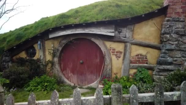 Hobbiton Movie Set Lord Rings — Stock Video