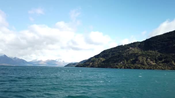 Scenic View Lake Wakatipu Queenstown Nieuw Zeeland — Stockvideo