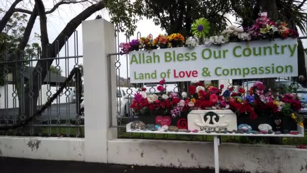 Mesquita Christchurch Lugar Onde Eles Foram Dois Ataques Terroristas Consecutivos — Vídeo de Stock