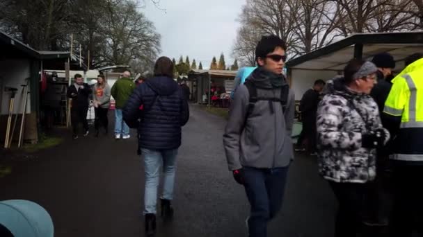 Riccarton Sunday Market Nya Zeelands Största Utomhusmarknad Och Stor Christchurch — Stockvideo