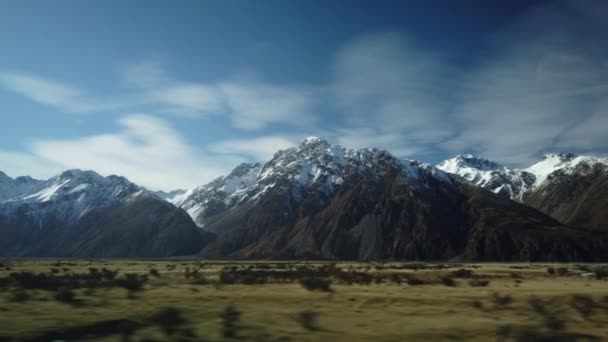 Scenic Mountain Landscapes New Zealand South Island — Stock Video