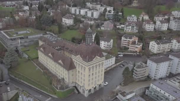 Filmisk Antenn Syn Lucerne Luzern Schweiz Lucerne Kompakt Stad Schweiz — Stockvideo