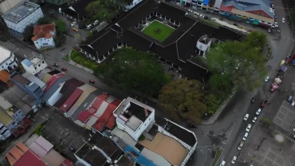 Widok Lotu Ptaka Wzdłuż Głównej Ulicy Bazaru Lub Jalan Main — Wideo stockowe